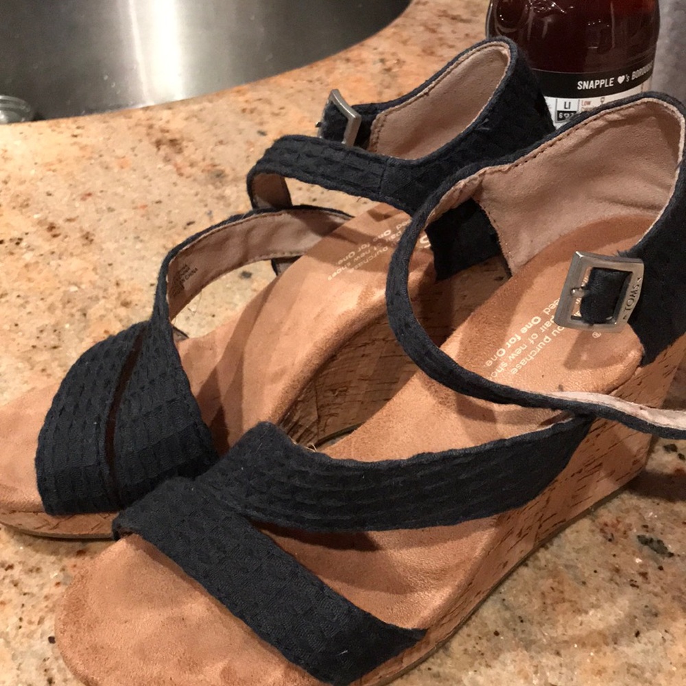 Black TOM sandals with wedge